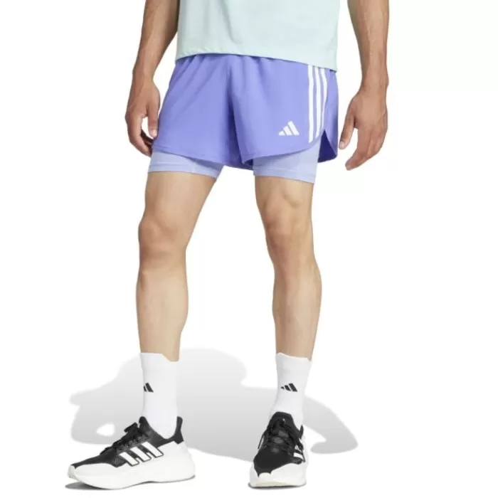 adidas Own The Run 3-Stripes 2in1 Shorts