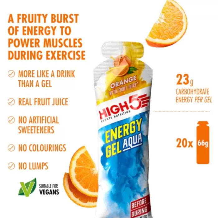 High5 Energy Gel Aqua Orange - Box 20x66g