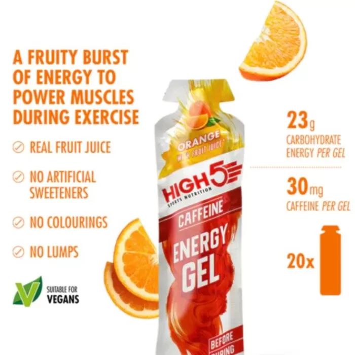 High5 Energy Gel Caffeine Orange - Box 20x40g